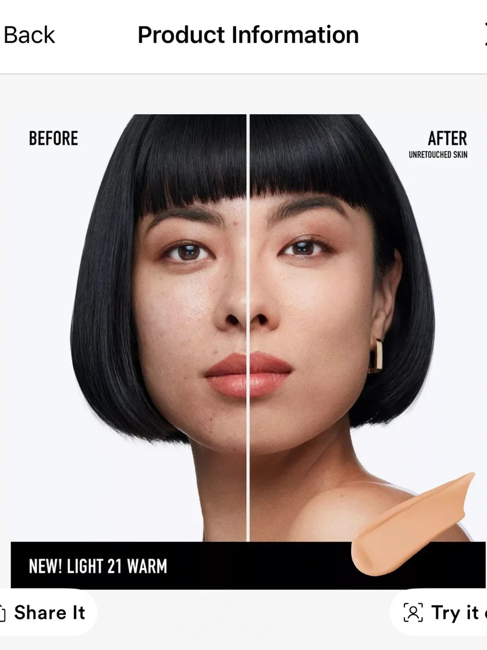 BARE PRO® 24HR SKIN-PERFECTING MATTE LIQUID FOUNDATION  SPF 20 light 21 Warm